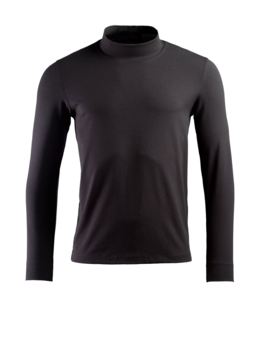 Phil Petter Black Stand-Up Collar Long Sleeve Basic Mock Stretch Top Size XL